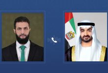 صورة رئيس الدولة يتلقى اتصالاً هاتفياً من الرئيس السوري