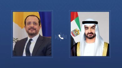 صورة رئيس الدولة والرئيس القبرصي يبحثان هاتفياً علاقات البلدين والتطورات في المنطقة