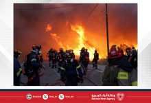 صورة حرائق ضخمة في جزيرة خيوس اليونانية وإخلاء 16 قرية