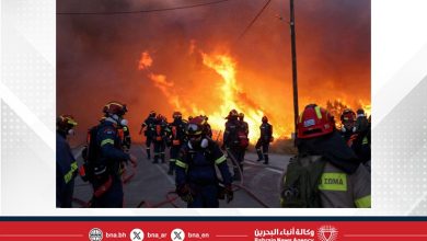 صورة حرائق ضخمة في جزيرة خيوس اليونانية وإخلاء 16 قرية