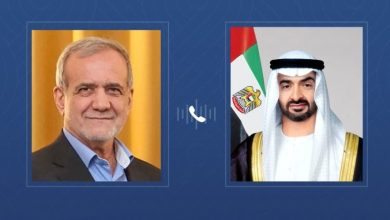 صورة رئيس الدولة والرئيس الإيراني يبحثان خلال اتصال هاتفي المستجدات في المنطقة