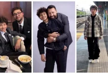 صورة “رجلي الخارق”.. أحمد فهمي يحتفل بعيد ميلاد نجله حسن