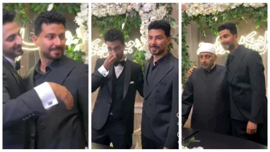 صورة بالصور والفيديو.. بكاء محمد أنور في حفل زفاف شقيقه