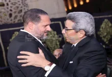 صورة بالصور- زينة وعماد زيادة ومحمود سعد في عزاء والد تامر عبد المنعم