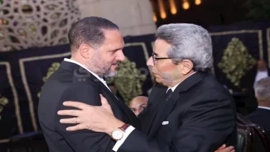 صورة بالصور- زينة وعماد زيادة ومحمود سعد في عزاء والد تامر عبد المنعم
