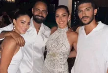 صورة بالصور.. أمينة خليل ترقص مع والدها في حفل زفافها باليونان