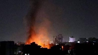 صورة سقوط صاروخين واندلاع حريق في مطار مهرآباد بطهران  أخبار السعودية