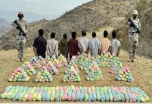 صورة القبض على 8 مخالفين لنظام أمن الحدود لتهريبهم 160 كيلوجرامًا من القات