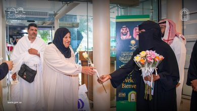 صورة وصول الدفعة الثانية من برنامج ضيوف خادم الحرمين الشريفين للحج والعمرة من غزة