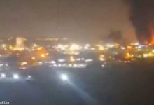 صورة بالفيديو.. حرائق وانفجارات تهزّ مطار مهر آباد في طهران
