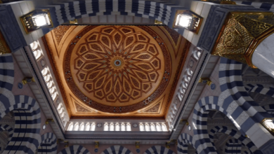 صورة القباب المتحركة تحفة معمارية تزيّن المسجد النبوي