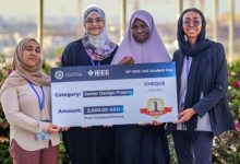 صورة 4 طالبات من «جامعة خليفة» يُصممن نظاماً لتفتيش المستودعات بـ «الدرون»