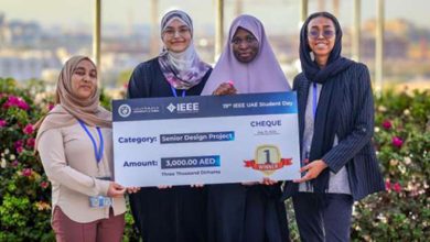 صورة 4 طالبات من «جامعة خليفة» يُصممن نظاماً لتفتيش المستودعات بـ «الدرون»