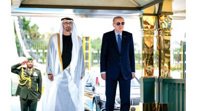 صورة رئيس الدولة والرئيس التركي يؤكدان مواصلة تعزيز علاقات البلدين
