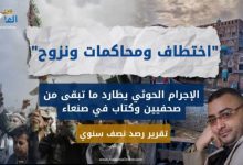 صورة الإجرام الحوثي يطارد ما تبقى من صحفيين وكتاب في صنعاء .. تقرير حقوقي يوثق فضائع مليشيا الحوثي