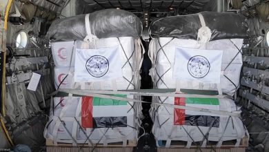 صورة الإمارات تنفذ عملية الإسقاط الجوي الـ 54 فوق غزة ضمن عملية طيور الخير بالتعاون مع الأردن