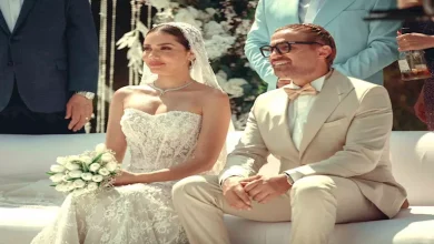 صورة أبرزهن جيهان الشماشرجي.. صور النجمات بفستان الزفاف في صيف 2025