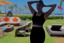 صورة نرمين الفقي تشارك جمهورها صورًا أثناء ممارستها التمارين الري