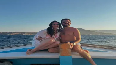 صورة 15 صورة لـ نور الشربيني مع زوجها في المصيف على شاطيء البحر