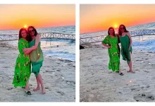 صورة إلهام شاهين على البحر مع شقيقتها والجمهور يعلق