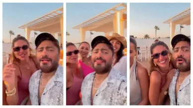 صورة بالفيديو.. مي سليم ونسرين أمين ترقصان مع تامر حسني على أغاني ألبوم “لي