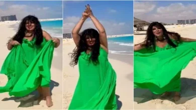صورة فيفي عبده ترقص على أغنية “مكسرات” لـ أحمد سعد أمام البحر (فيديو)