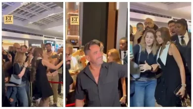 صورة الجمهور يحاصر أمير كرارة وهنا الزاهد بالعرض الخاص لفيلم الشاطر في دبي
