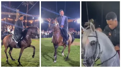 صورة بالفيديو.. محمد رمضان يرقص بالحصان من كواليس تصوير كليب “من ضهر راجل”