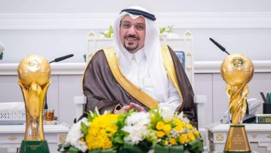 صورة الأمير فيصل بن مشعل يستقبل أندية القصيم التي حققت الإنجازات  أخبار السعودية