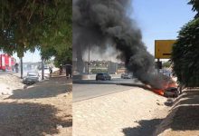 صورة | فيديو.. إخماد حريق اندلع في مركبة على طريق المطار في عمّان