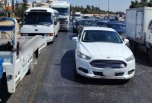 صورة | بالصور .. انقلاب شاحنة يسبب أزمة سير خانقة على طريق المطار جنوب عمان