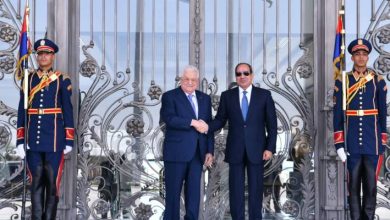 صورة | الرئاسة الفلسطينية: لا يجوز لأحد المزايدة على موقف مصر الثابت تجاه فلسطين