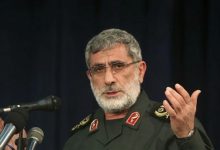 صورة قائد فيلق القدس يحذر بغداد من انتقال وشيك للتصعيد الإسرائيلي من سورية إلى العراق