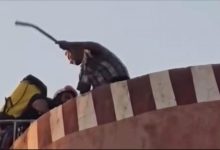 صورة سلطات بني ملال توضح ما وقع للشخص الذي اعتصم فوق خزان مائي ورمى نفسه