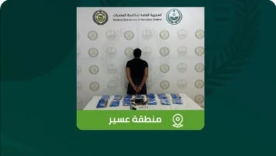 صورة القبض على شخص بمنطقة عسير لترويجه 40 كيلوجرامًا من الحشيش