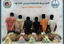 صورة القبض على 6 مخالفين بمنطقة عسير لتهريبهم 120 كيلوجرامًا من نبات القات