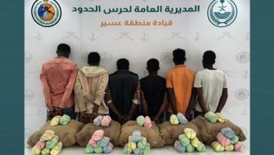 صورة القبض على 6 مخالفين بمنطقة عسير لتهريبهم 120 كيلوجرامًا من نبات القات