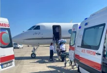 صورة عبر طائرة الإخلاء الطبي.. نقل مواطنين من إسطنبول إلى المملكة لاستكمال العلاج