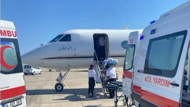 صورة عبر طائرة الإخلاء الطبي.. نقل مواطنين من إسطنبول إلى المملكة لاستكمال العلاج