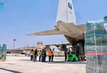 صورة وصول الطائرة الإغاثية السعودية الثانية لمساعدة المتضررين من الحرائق في اللاذقية السورية