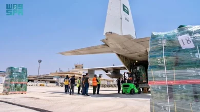 صورة وصول الطائرة الإغاثية السعودية الثانية لمساعدة المتضررين من الحرائق في اللاذقية السورية