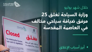 صورة إغلاق 25 مرفقًا سياحيًا مخالفًا في العاصمة المقدسة خلال شهر يوليو
