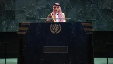 صورة وزير الخارجية يلقي كلمة المملكة في المؤتمر الدولي رفيع المستوى حول التسوية السلمية للقضية الفلسطينية وتنفيذ حل الدولتين