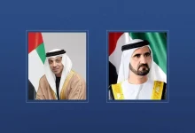 صورة محمد بن راشد ومنصور بن زايد يهنئان رئيسة وزراء أوكرانيا