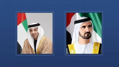 صورة محمد بن راشد ومنصور بن زايد يهنئان رئيسة وزراء أوكرانيا