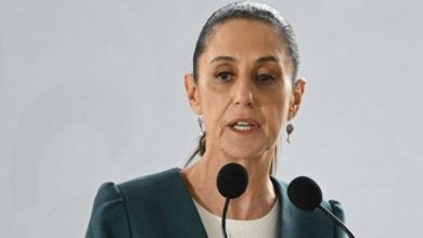 صورة رئيسة المكسيك تندد بالأزمة الغذائية في قطاع غزة