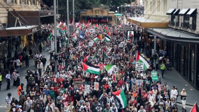 صورة مئات الالاف يتظاهرون في أستراليا دعما لفلسطين وسط تصاعد التوتر مع إسرائيل
