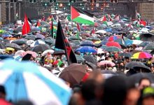 صورة “مسيرة من أجل الإنسانية”.. آلاف المتظاهرين المؤيدين للفلسطينيين ينظمون مسيرات عبر جسر هاربور في سيدني