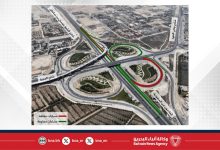 صورة غلق بعض المسارات على شارع الشيخ عيسى بن سلمان ضمن أعمال إنشاء جسر الانعطاف من شارع الجنبية