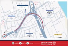 صورة غلق المسار الأيمن على كوبري ميناء سلمان